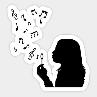 Blowing Musical Notes Sticker